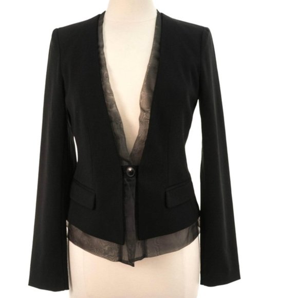 GAP One-button Tuxedo Blazer with Sheer Trim -Size M - Picture 1 of 4